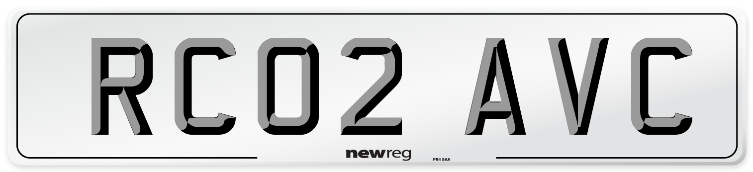RC02 AVC Number Plate from New Reg